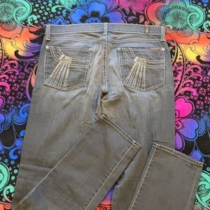 7 For All Mankind Gray Jeans Size 31 Roxanne Jewel